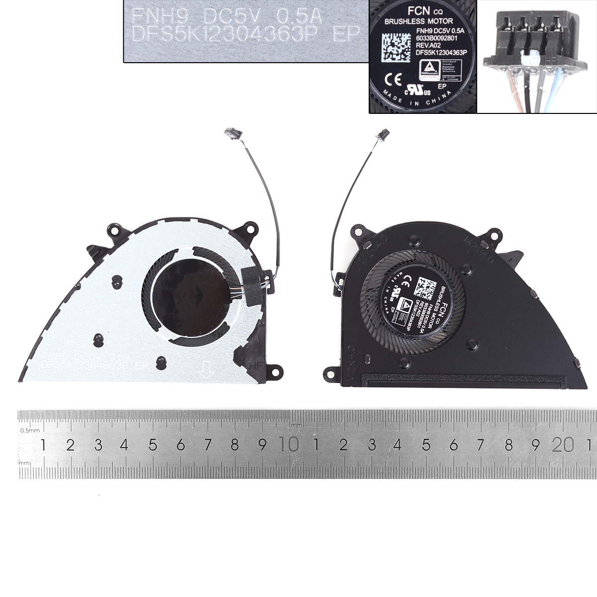 Picture of New Replacement CPU Cooling Fan For HP ProBook 470 G8 G9 ENVY 17-CN 17-CP 17-DN（ORG） DFS5K12304363P Layout